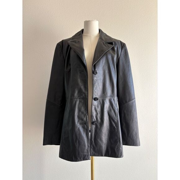 wilson's leather y2k vintage  black leather jacket coat - Picture 6 of 10